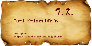 Turi Krisztián névjegykártya